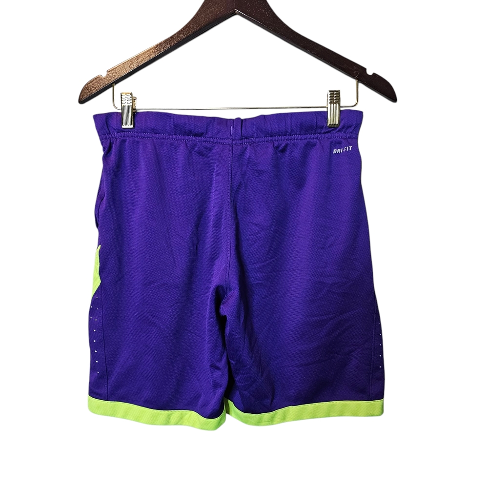 Nike Elite Dri-Fit Purple and Green Athletic Shorts for Performance - Picture 6 of 7